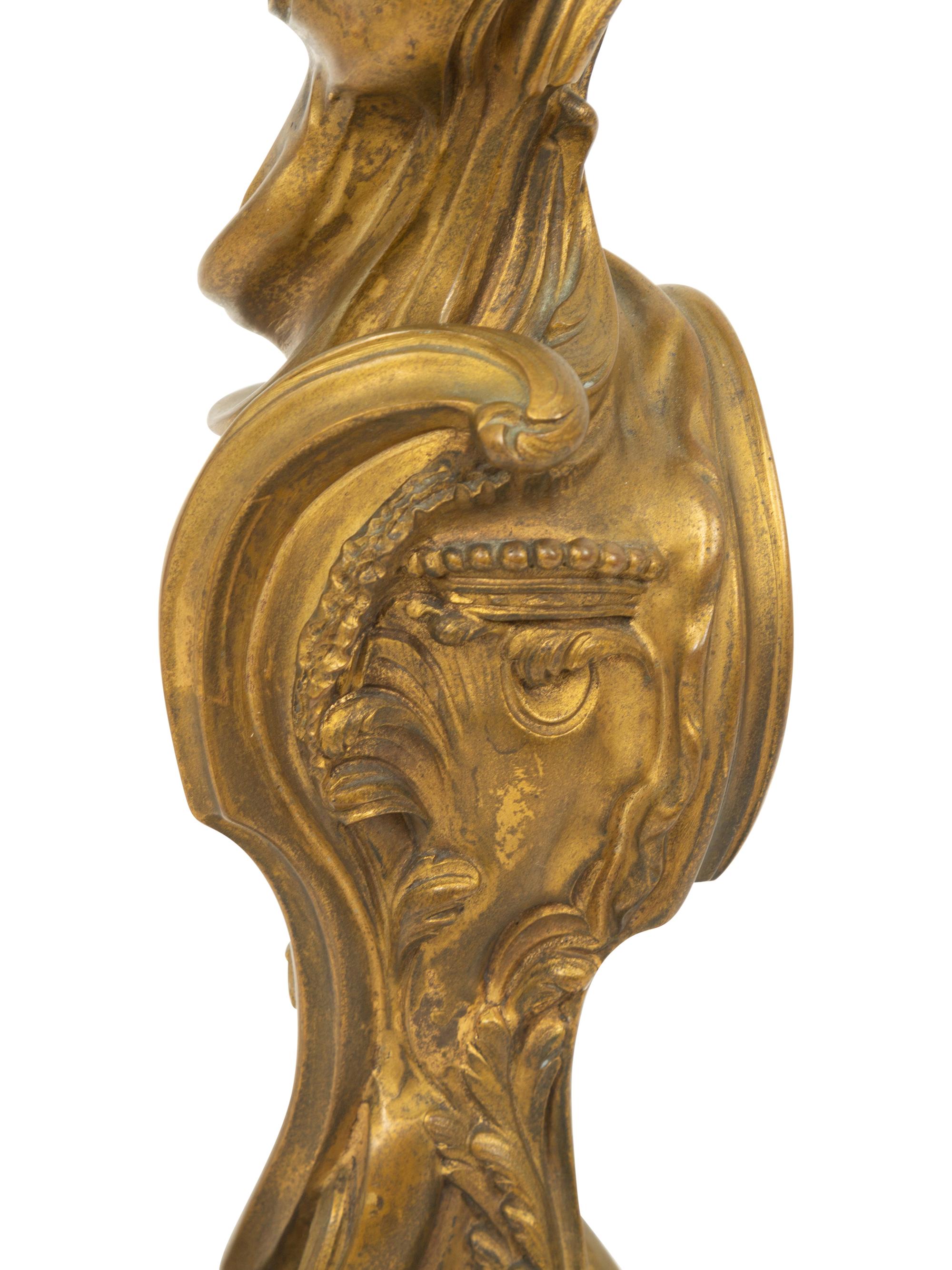 A Louis XV Stye Gilt Metal Table Lamp