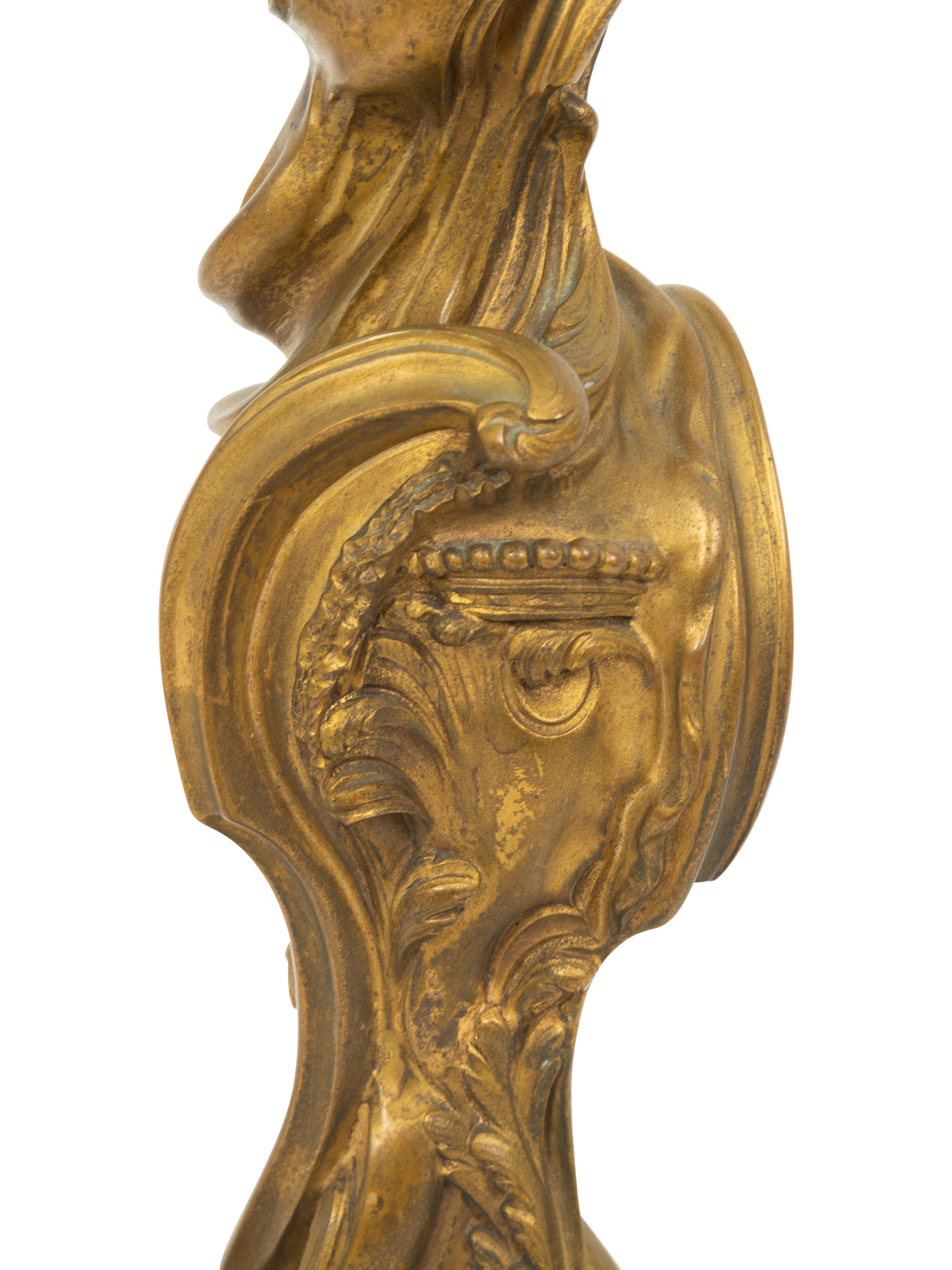 A Louis XV Stye Gilt Metal Table Lamp