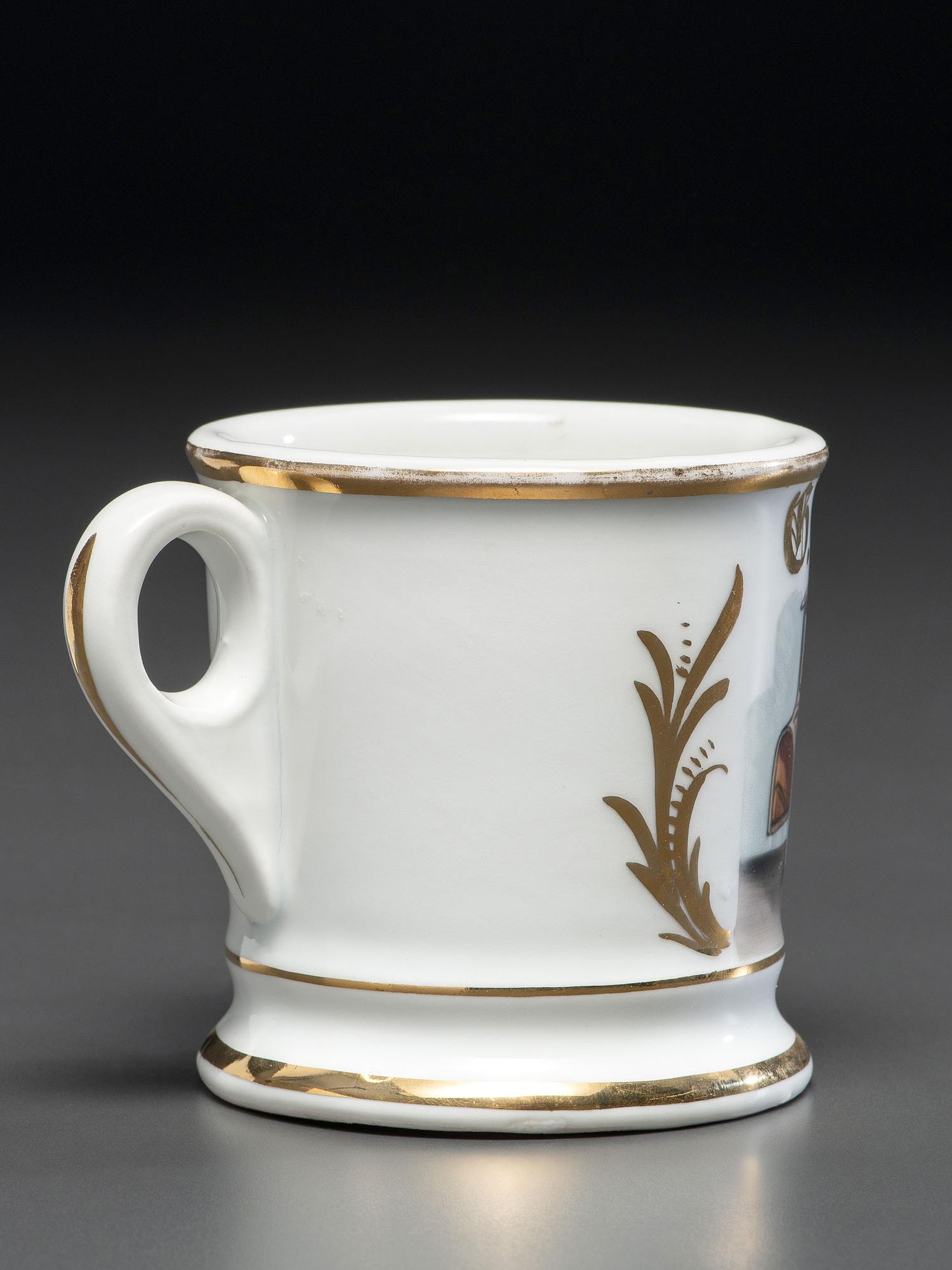An Automobile Mechanic's Porcelain Occupational Shaving Mug