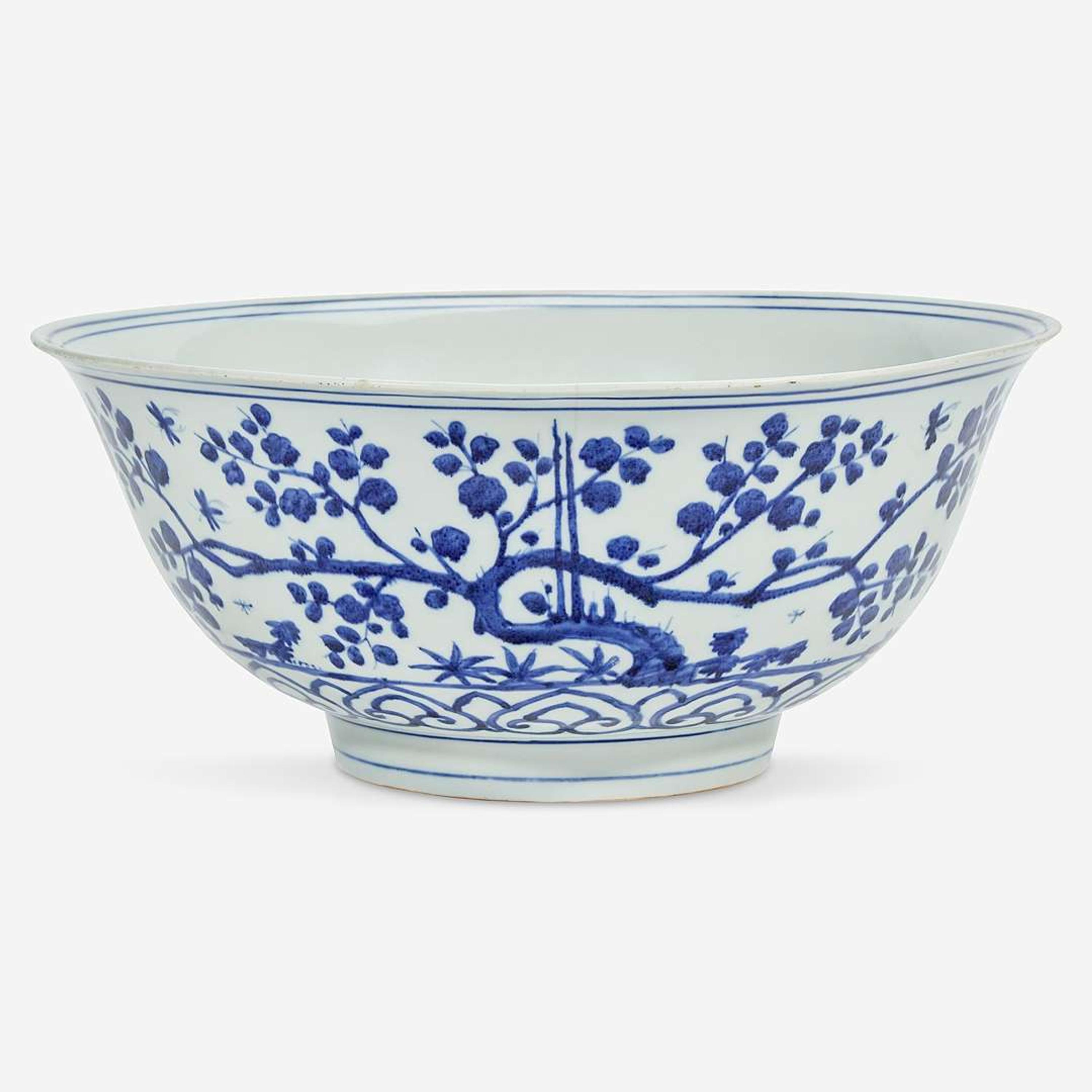 A Chinese blue and white porcelain large bowl Ming Dynasty, Jiajing six-character mark and of the period