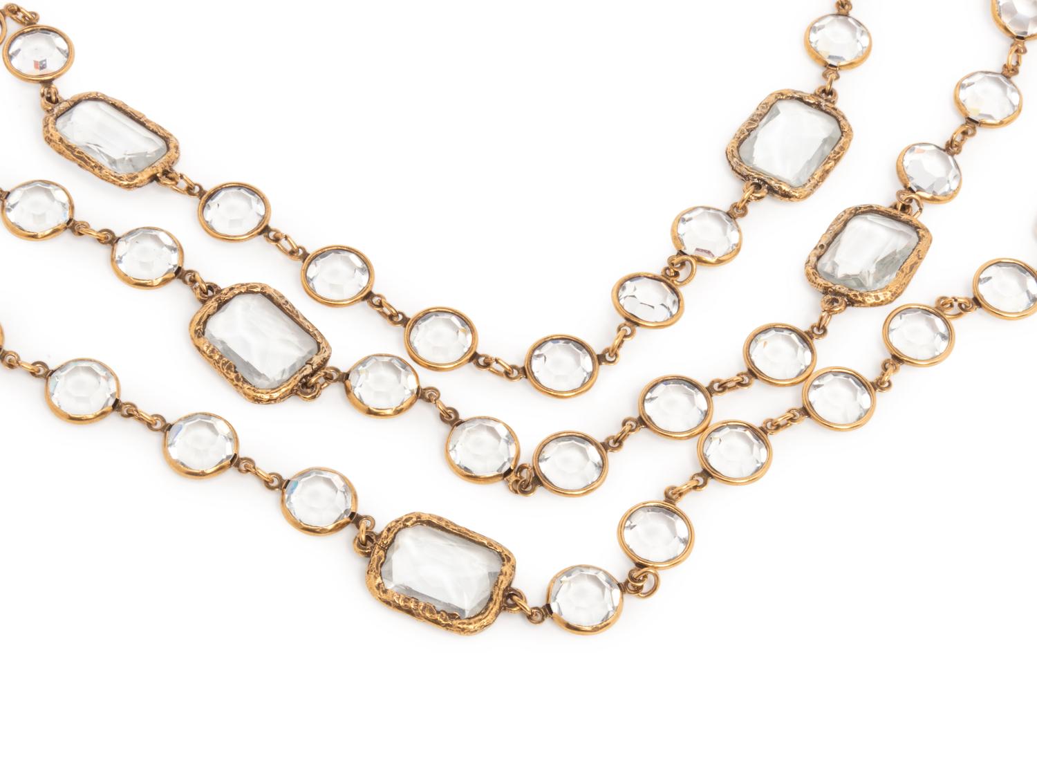 Chanel Clear Crystal Chiclets Sautoir, 1981
