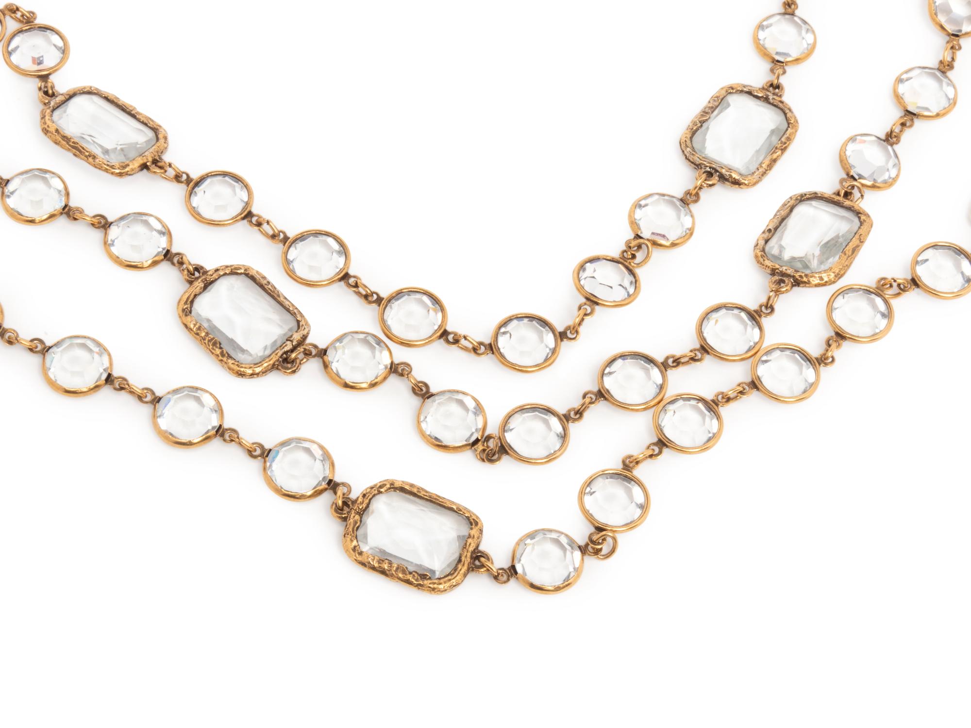 Chanel Clear Crystal Chiclets Sautoir, 1981