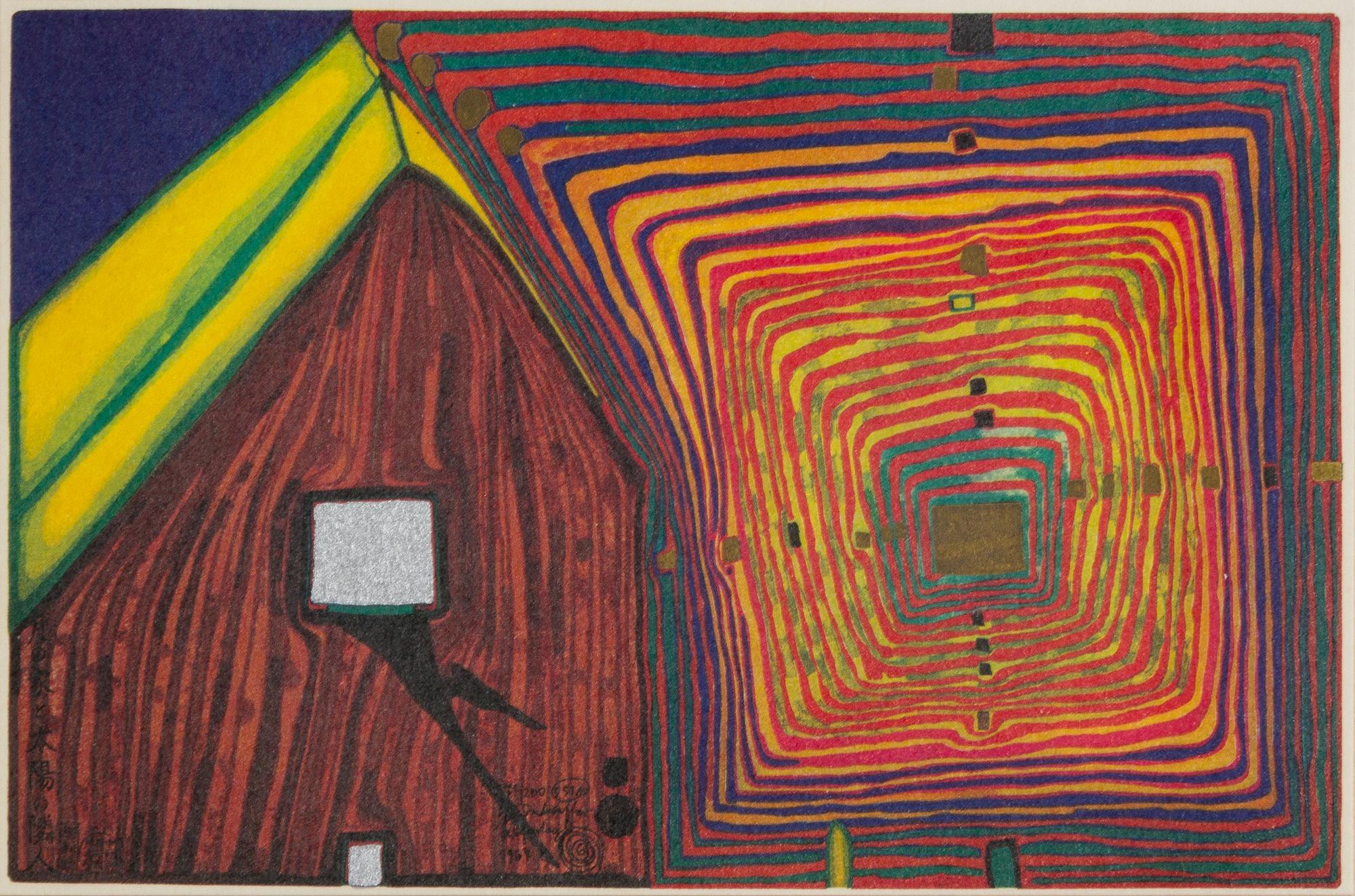 Friedensreich Hundertwasser, (Austrian, 1928-2000), The Woodcut Works of Hundertwasser, 1977 (complete volume with original color woodc