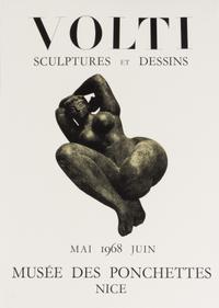 After Antonuicci Voltigerio Volti, (French/Italian, 1915-1989), Sculptures et Dessins, Musee des Ponchettes Exhibition Poster