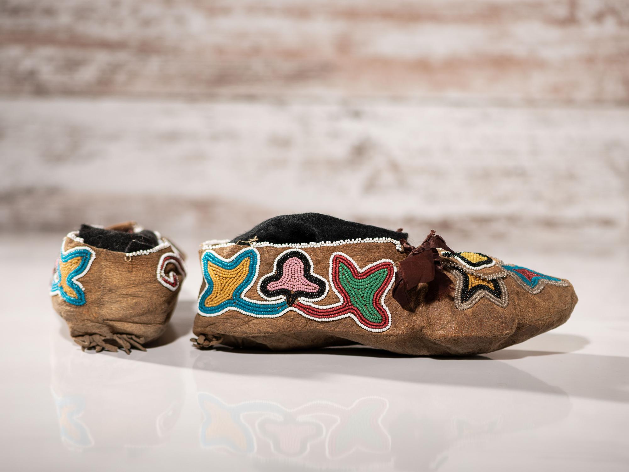 Prairie Beaded Hide Moccasins