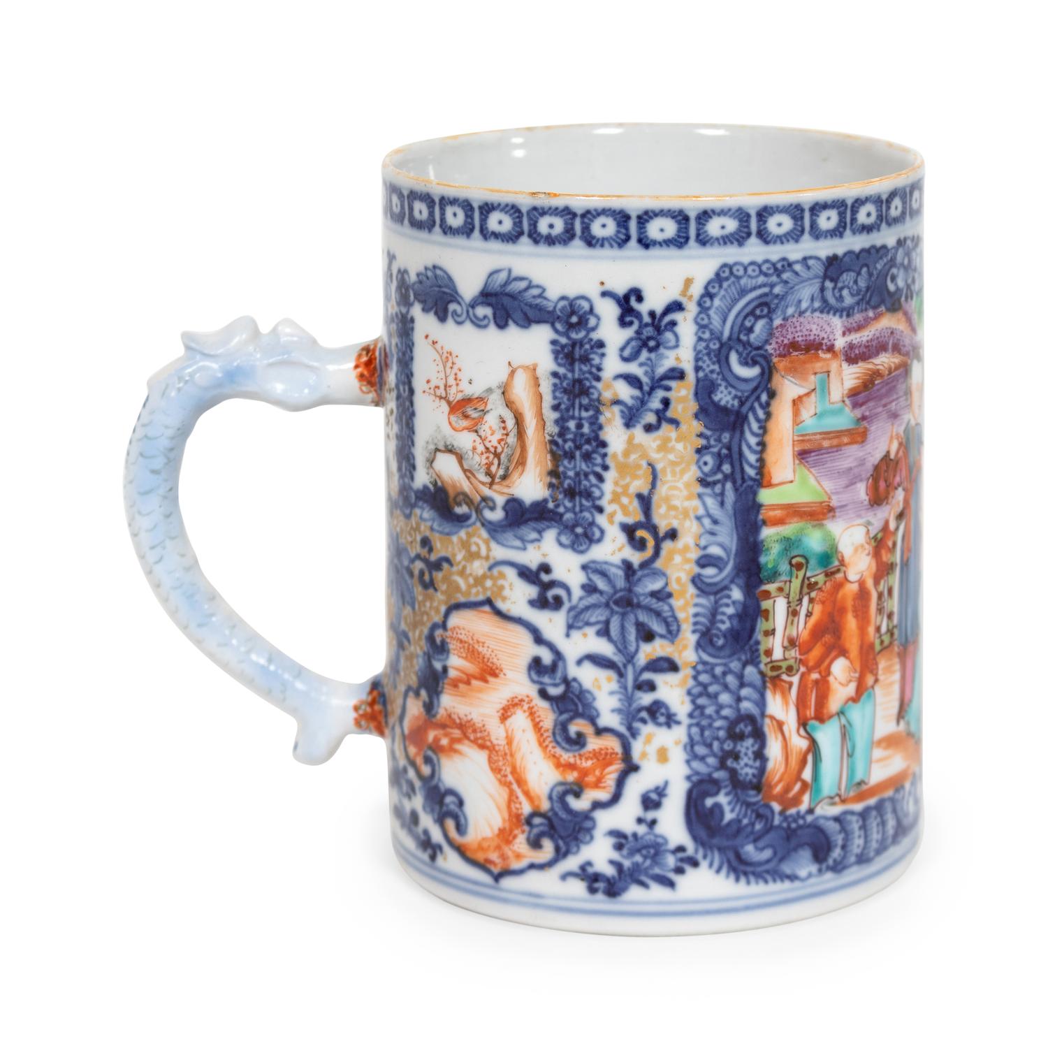 A Chinese Export Mandarin Palette Porcelain Mug