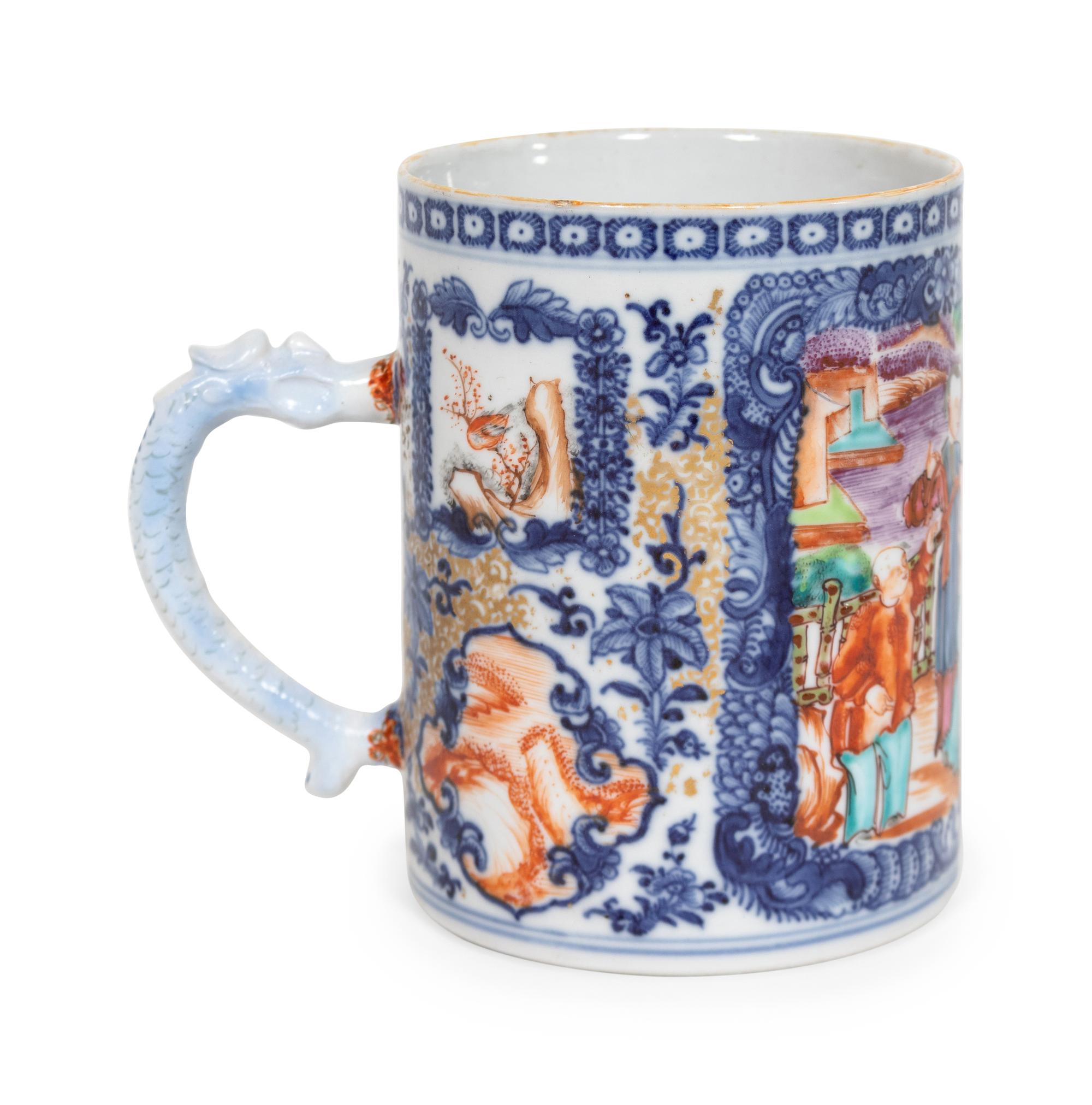 A Chinese Export Mandarin Palette Porcelain Mug