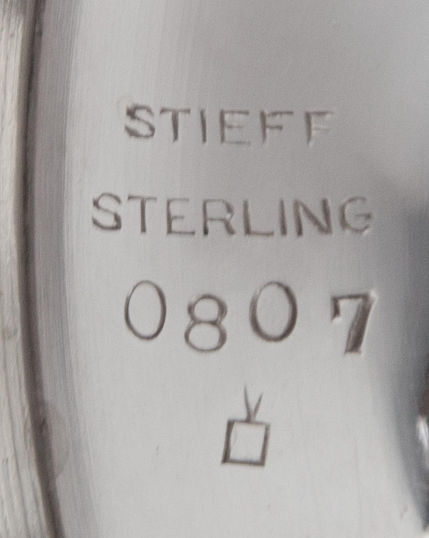 A Set of Eight American Silver Goblets, The Steiff Co., Baltimore, MD, each with engraved monogram PJG.