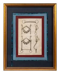 Four Engravings Depicting Horse Spurs, after Louis-Jacques Goussier