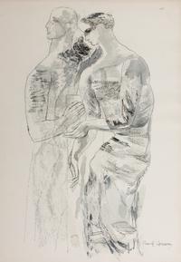 A Group of Eight Preparatory Sketches and Watercolors
