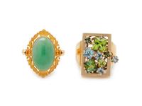 COLLECTION OF GOLD AND MULTIGEM RINGS
