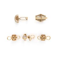 BICOLOR GOLD, DIAMOND AND COLORLESS GEMSTONE DRESS SET