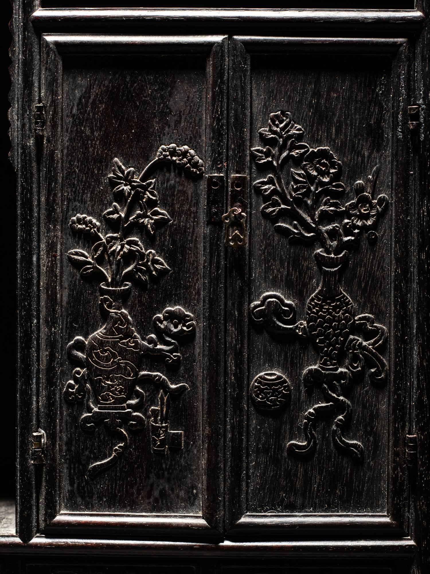 A Small Zitan Wood Displaying Cabinet, Duobaoge