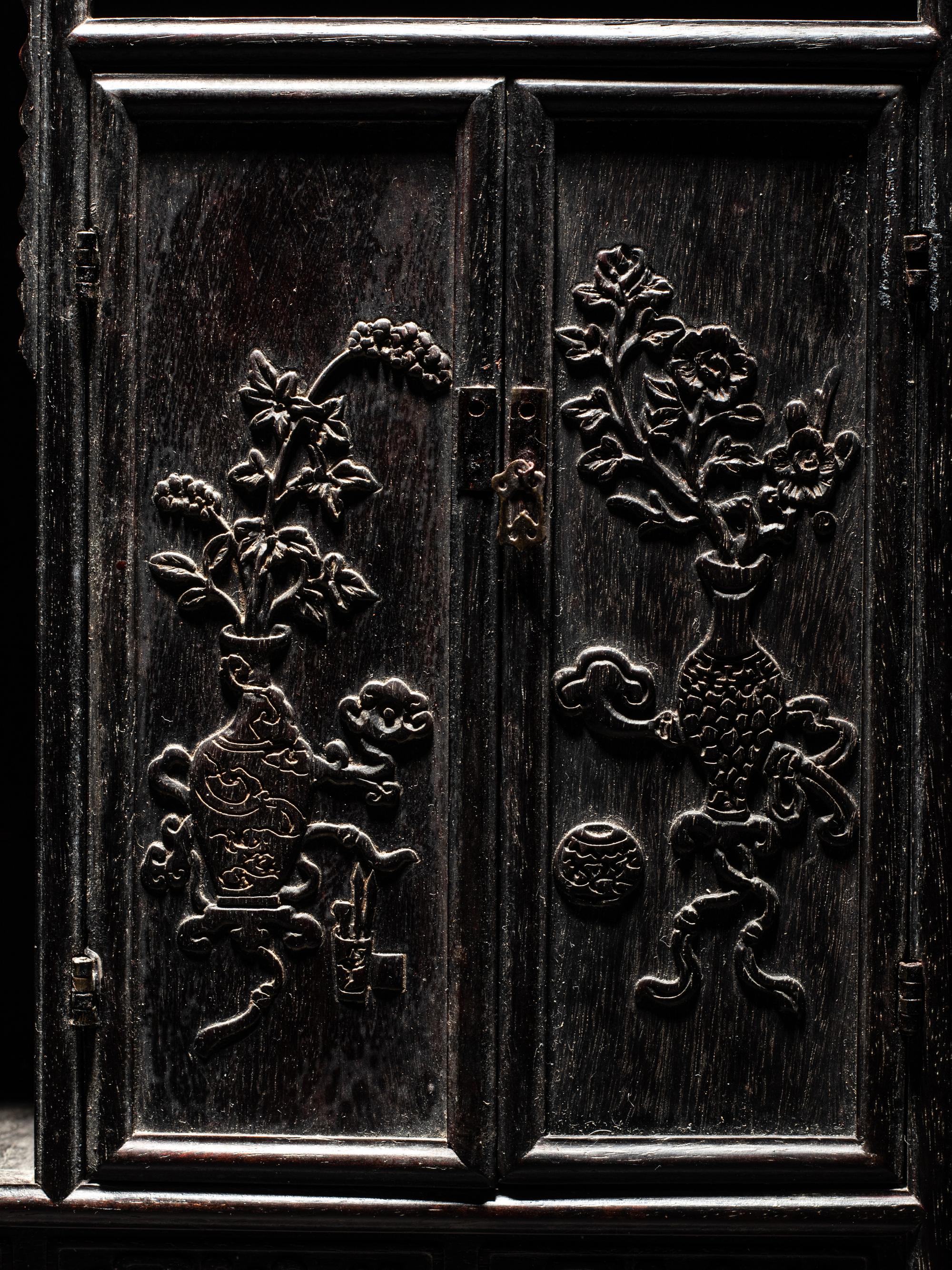 A Small Zitan Wood Displaying Cabinet, Duobaoge