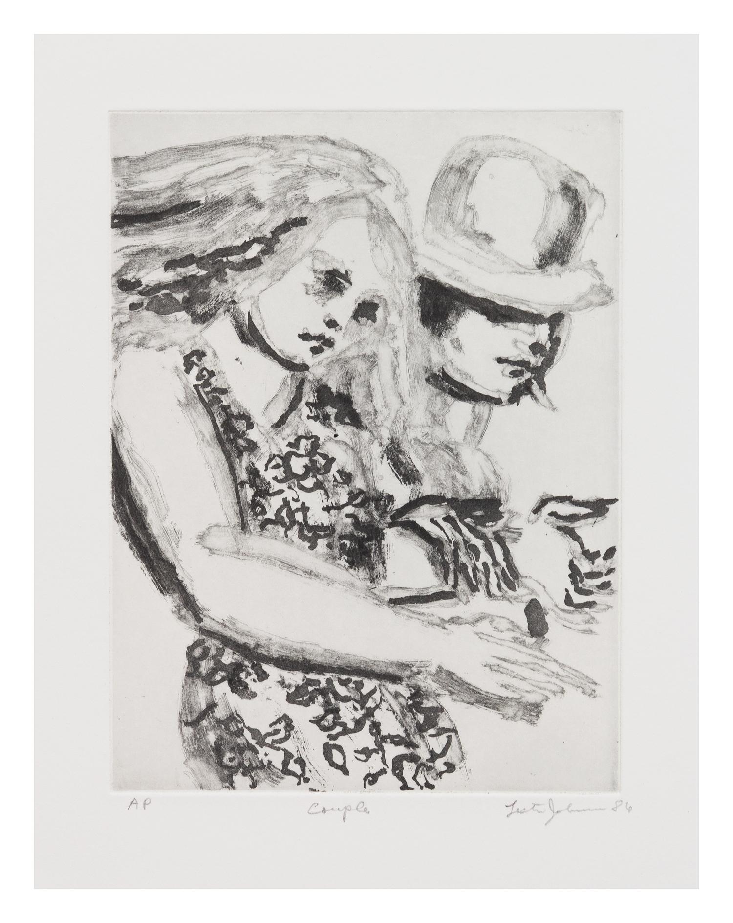 Lester F. Johnson, (American, 1919-2010), Couples, 1986