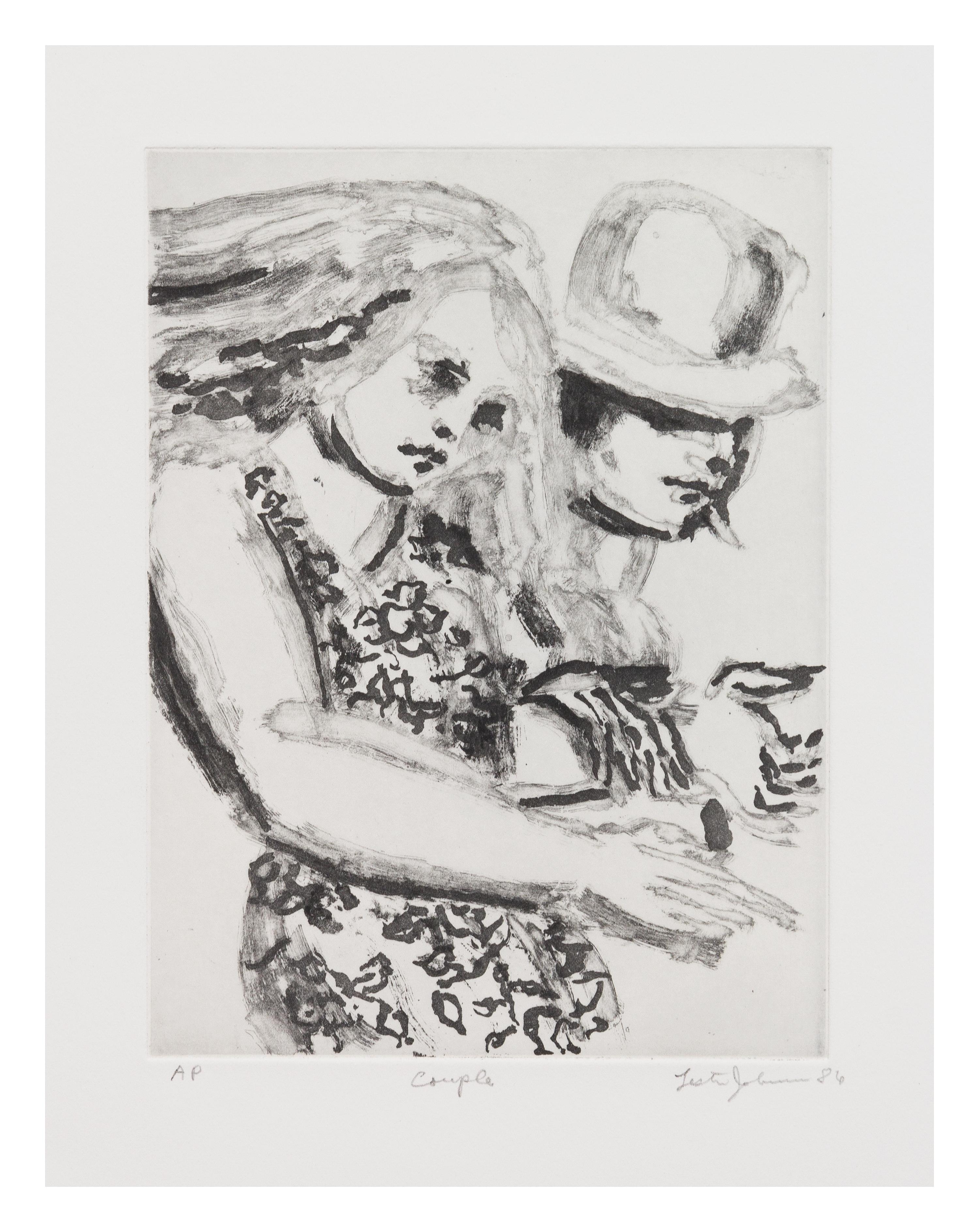 Lester F. Johnson, (American, 1919-2010), Couples, 1986