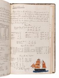 [NAVIGATION -- MANUSCRIPT]. Navigational studies and exercise logbook for an aspiring seaman. N.p., n.d.