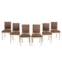 A Set of Six Louis XVI Style Cream-Painted Dining Chairs