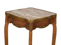 A Louis XV/XVI Transitional Gilt Metal Mounted Marble-Top Side Table