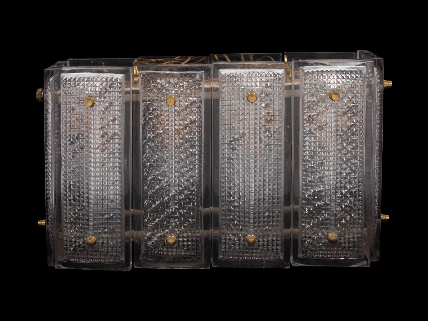 An Orrefors Rectangular Hanging Four-Light Fixture