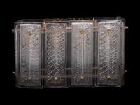 An Orrefors Rectangular Hanging Four-Light Fixture