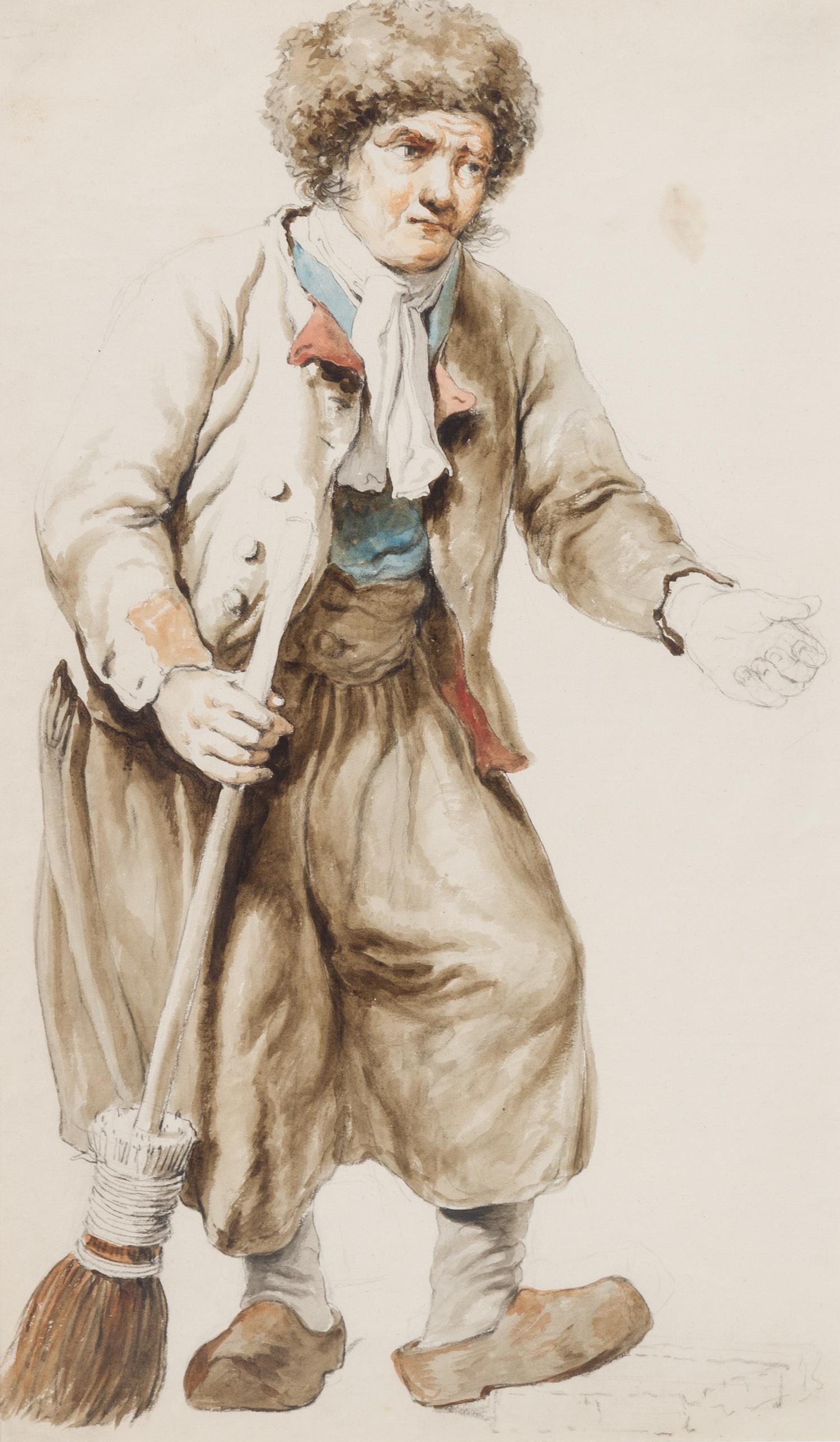 Attributed to Abraham van Stry the Elder, (Dutch, 1753-1826), Man with Broom (Study)