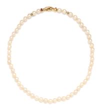 An 18 Karat Yellow Gold, Diamond and Cultured Pearl Convertible Necklace, Bernard Hurtig, 61.50 dwts.