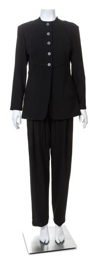A Geoffrey Beene Black Jacket, Pant and Skirt Ensemble, Each size 8.