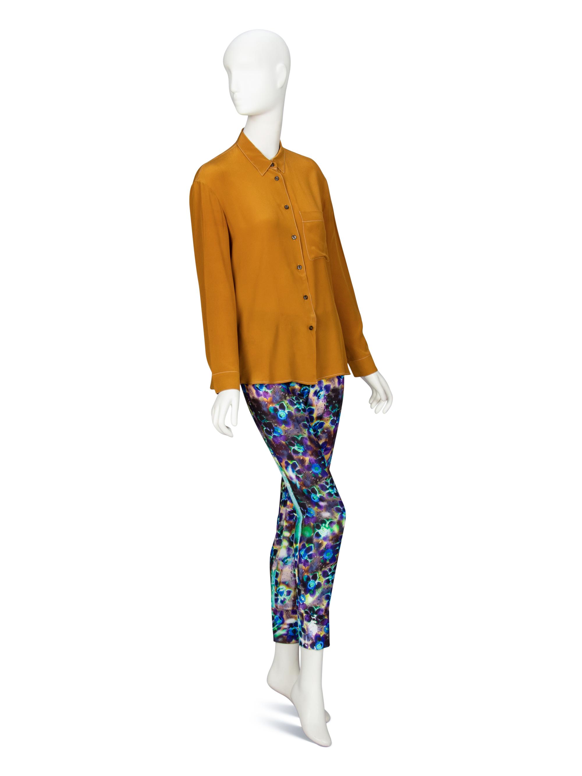 PRADA, SILK BLOUSE & PRINTED PANTS