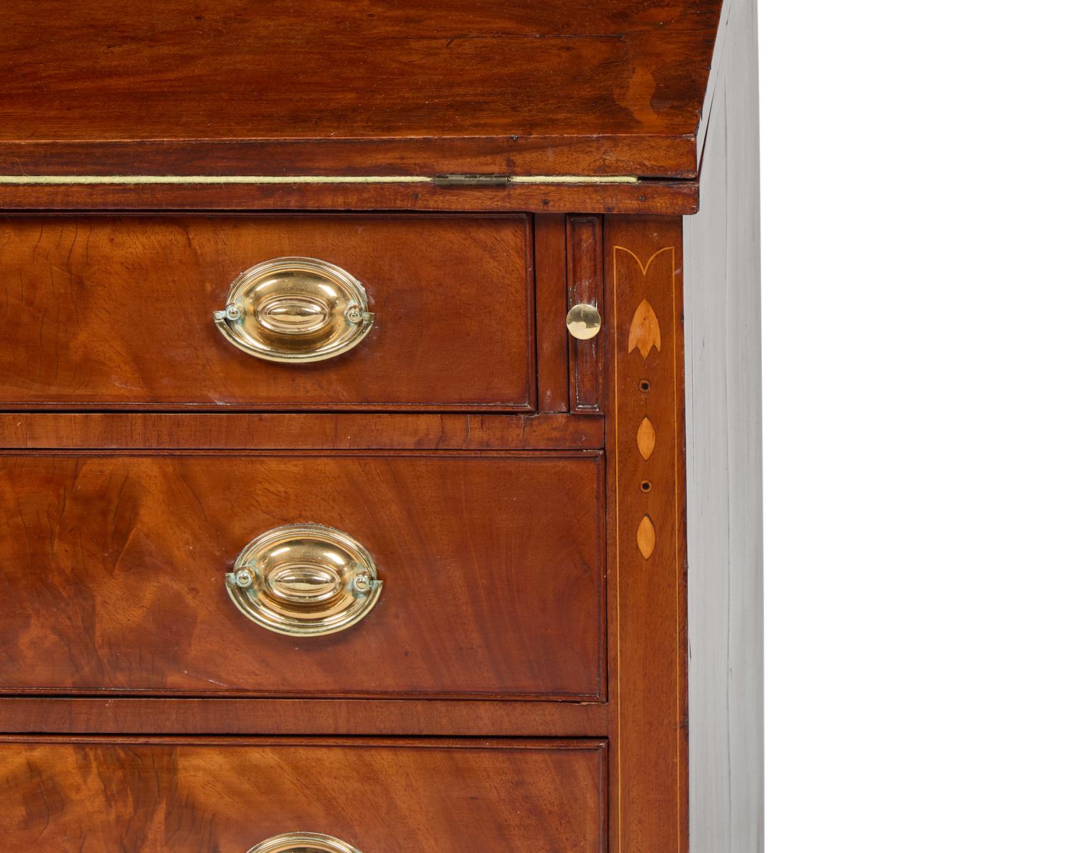 A Federal Inlaid Mahogany Secretary Desk