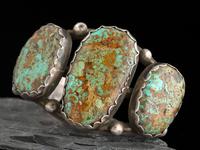 Navajo Silver and Turquoise Cuff Bracelet