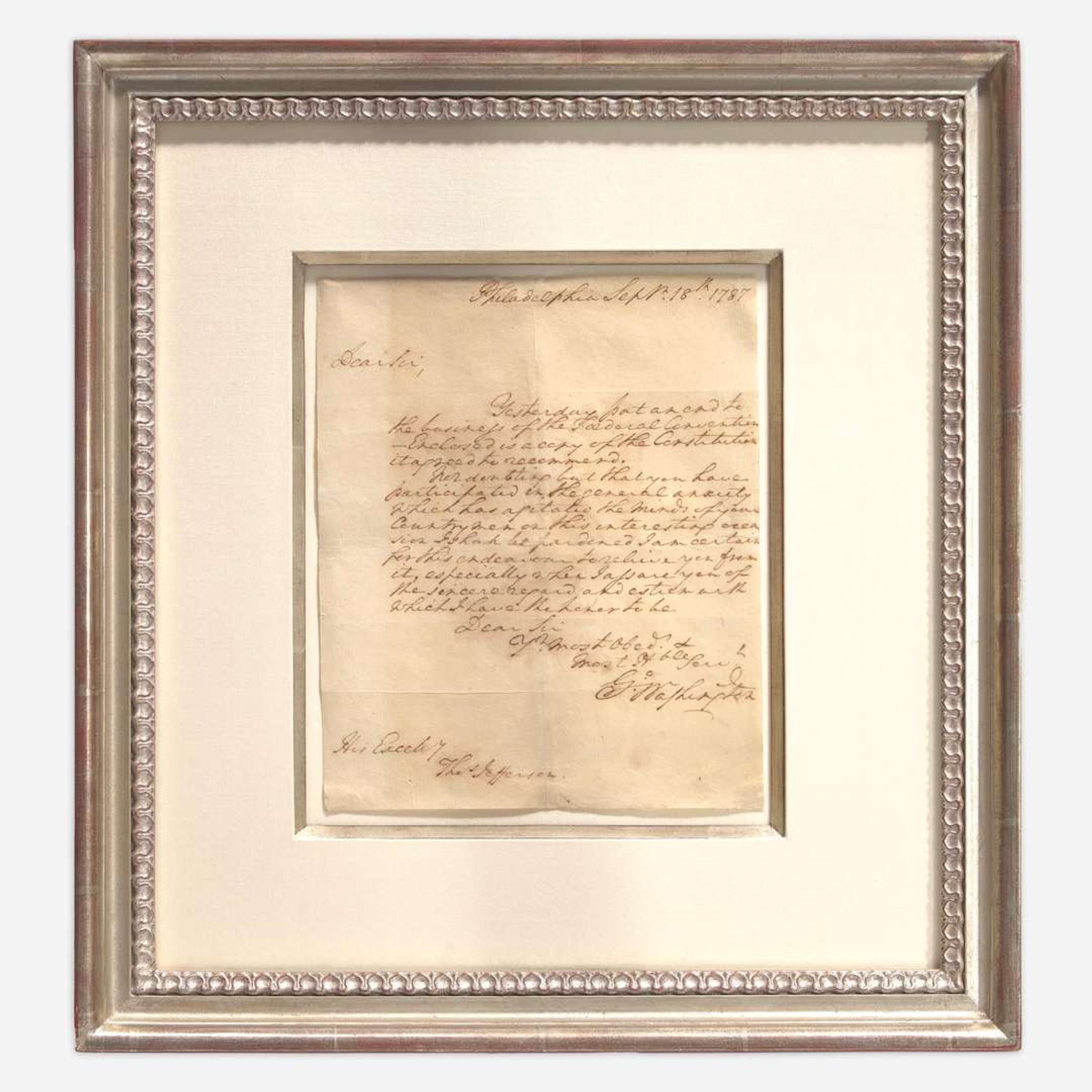 Washington, George, and (Thomas Jefferson) Autograph Letter, signed