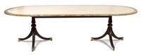 A Double Pedestal Oval Dining Table Height 29 1/2 x length 98 x depth 45 inches. — 20TH CENTURY