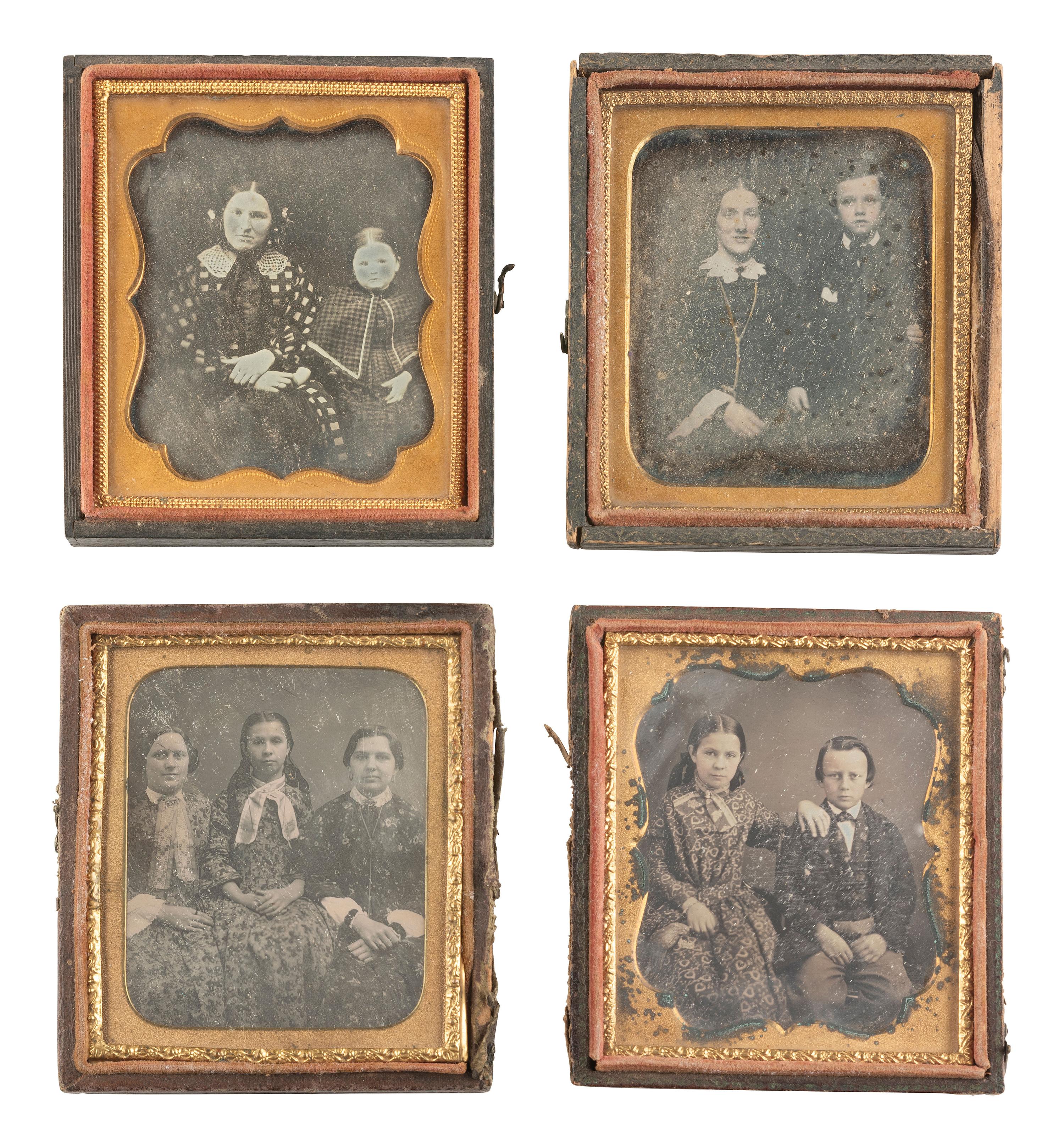 [EARLY PHOTOGRAPHY]. 25 daguerreotypes featuring family portraits.