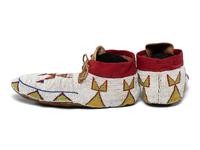 Blackfeet Soft Soled Beaded Hide Moccasins