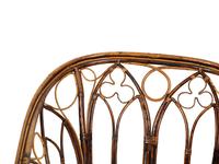A Gothic Design Rattan Settee and Pair of Armchairs