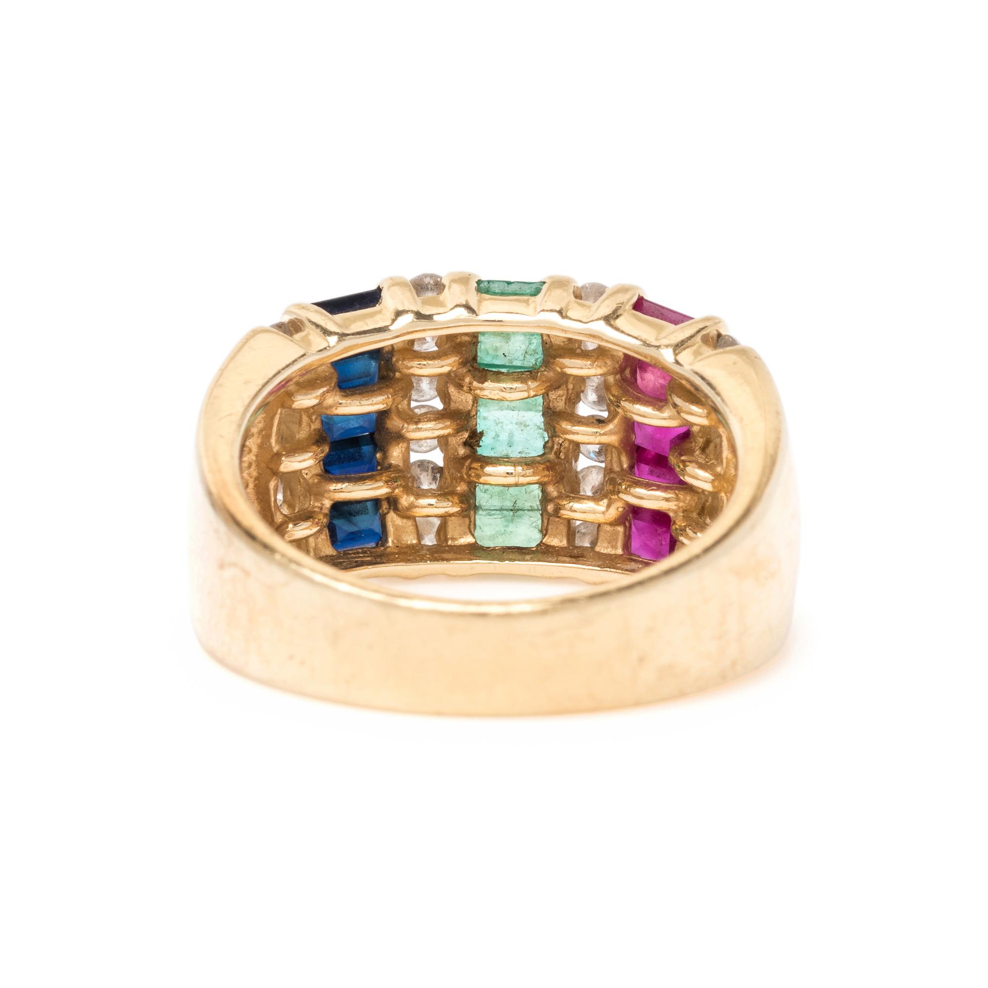 MULTIGEM AND DIAMOND RING