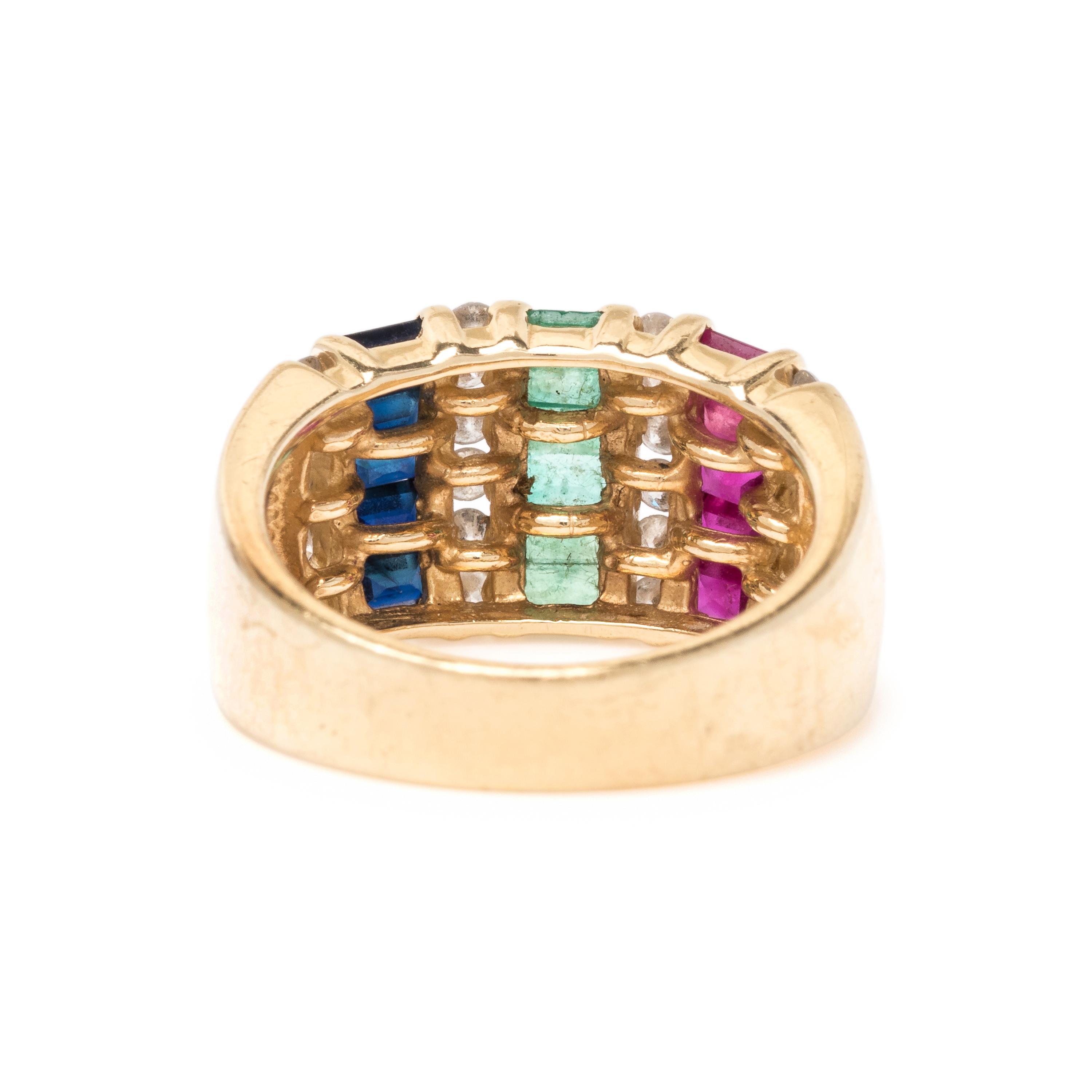 MULTIGEM AND DIAMOND RING