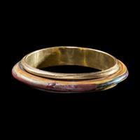 A Roman Glass Bangle — Set in modern gold signed T. Kochi 1984