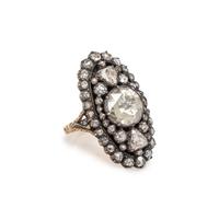 GEORGIAN, DIAMOND AND SILVER-TOPPED GOLD RING