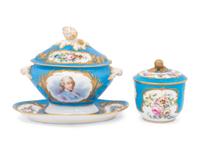 Two Sèvres Bleu Celeste Porcelain Articles