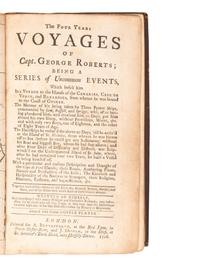 [SHIPWRECK]. ROBERTS, George, pseud. The Four Years Voyages of Capt. George Roberts; Being a Series of Uncommon Events London: A. Bettesworth and J. Osborn, 1726.
