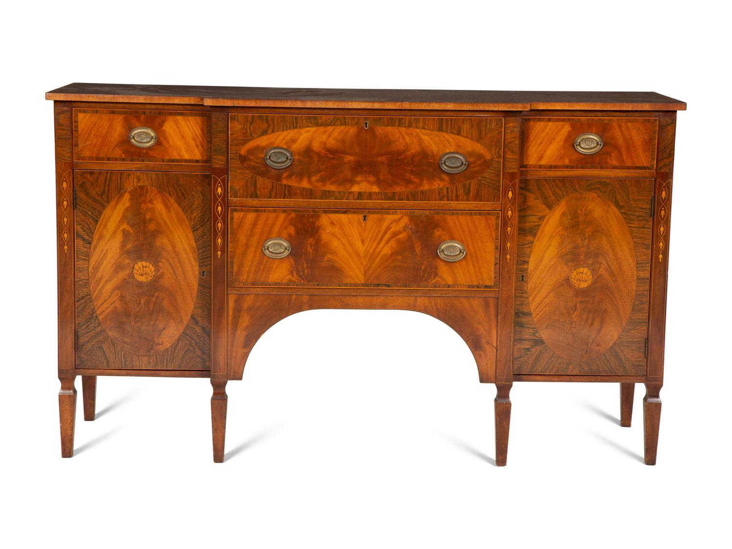 A Federal Style Figured Mahogany Sideboard