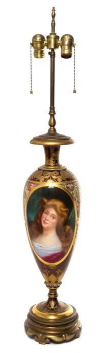 A Royal Vienna Porcelain Urn Height of urn 24 1/2 inches.