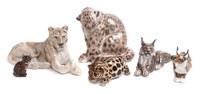 Six Royal Copenhagen Porcelain Figures Width of widest 13 inches. — 20TH CENTURY