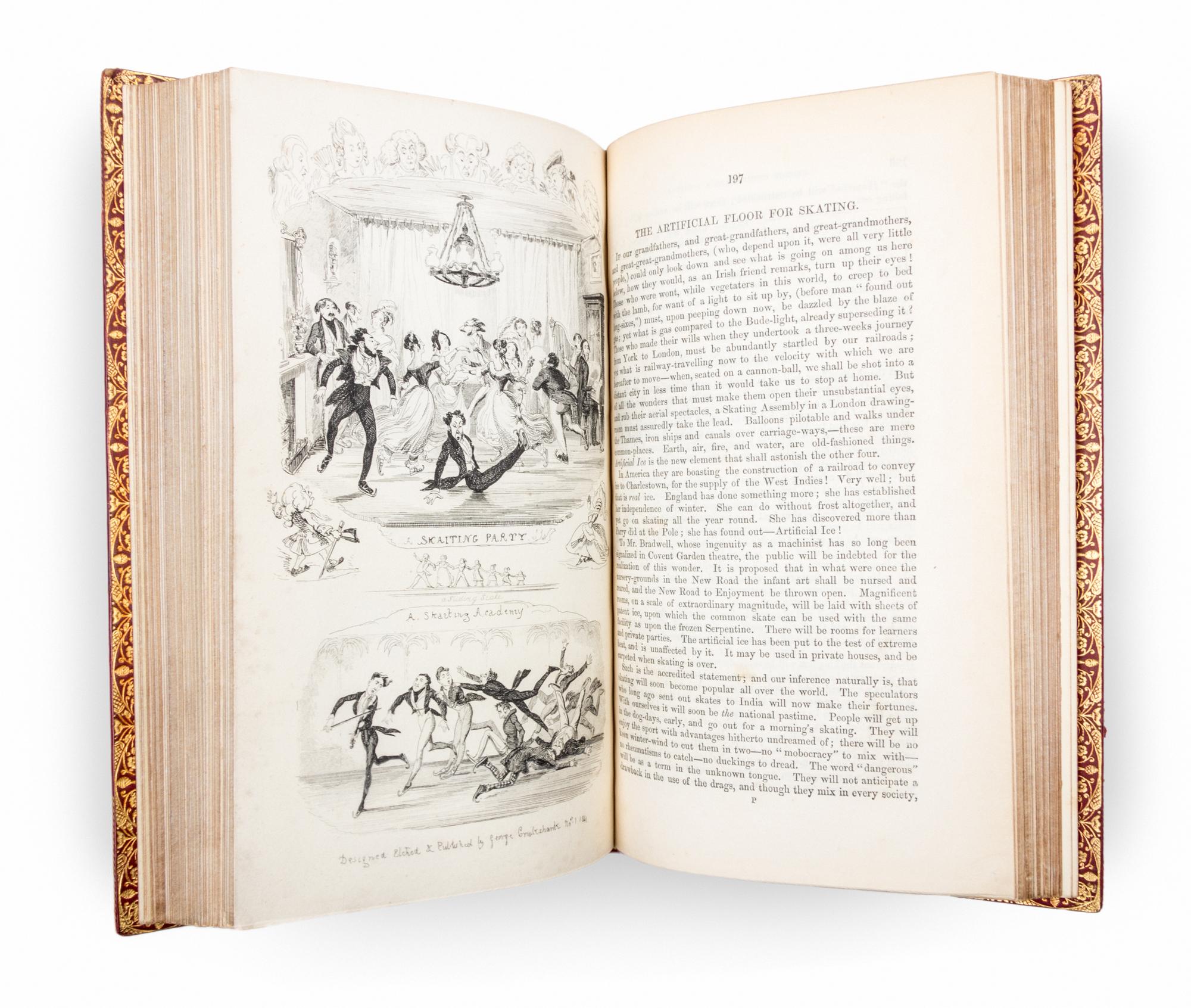 (CARICATURE) CRUIKSHANK, GEORGE. George Cruikshank's Omnibus. London, 1842. First edition. Bound by Bayntun.