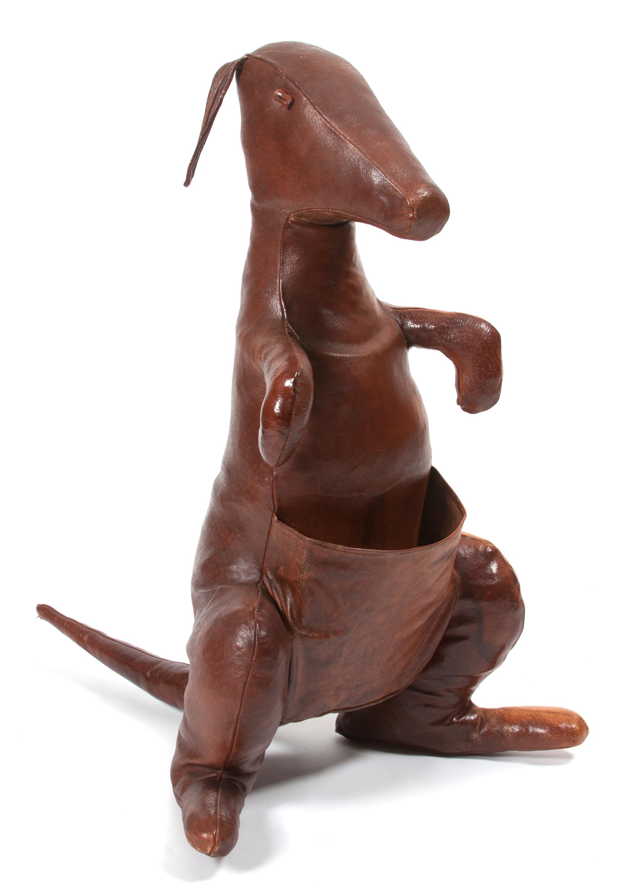A Leather Kangaroo, attributed to Omersa Height 32 inches. — SECOND HALF 20TH CENTURY