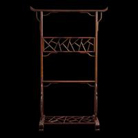 A Chinese Carved Hongmu Clothes Stand, Yijia, 20th Century 近代 紅木透雕冰梅紋衣架