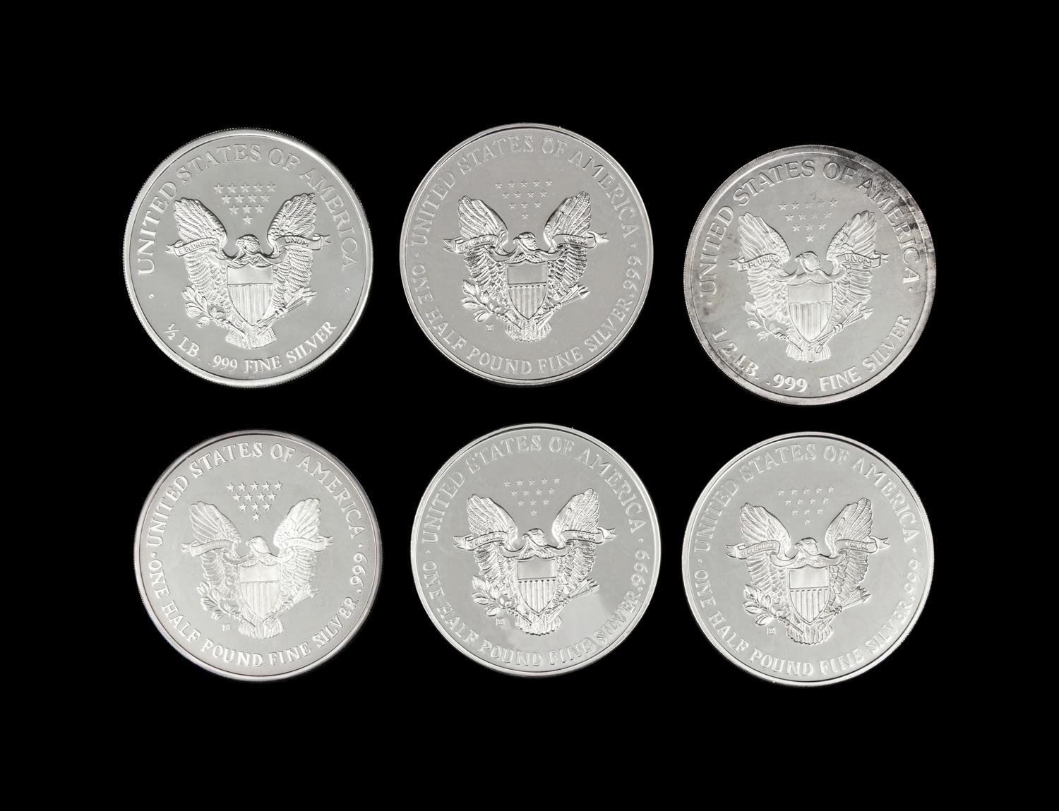 [PRIVATE ISSUE] Six 1/2-Pound Silver Rounds