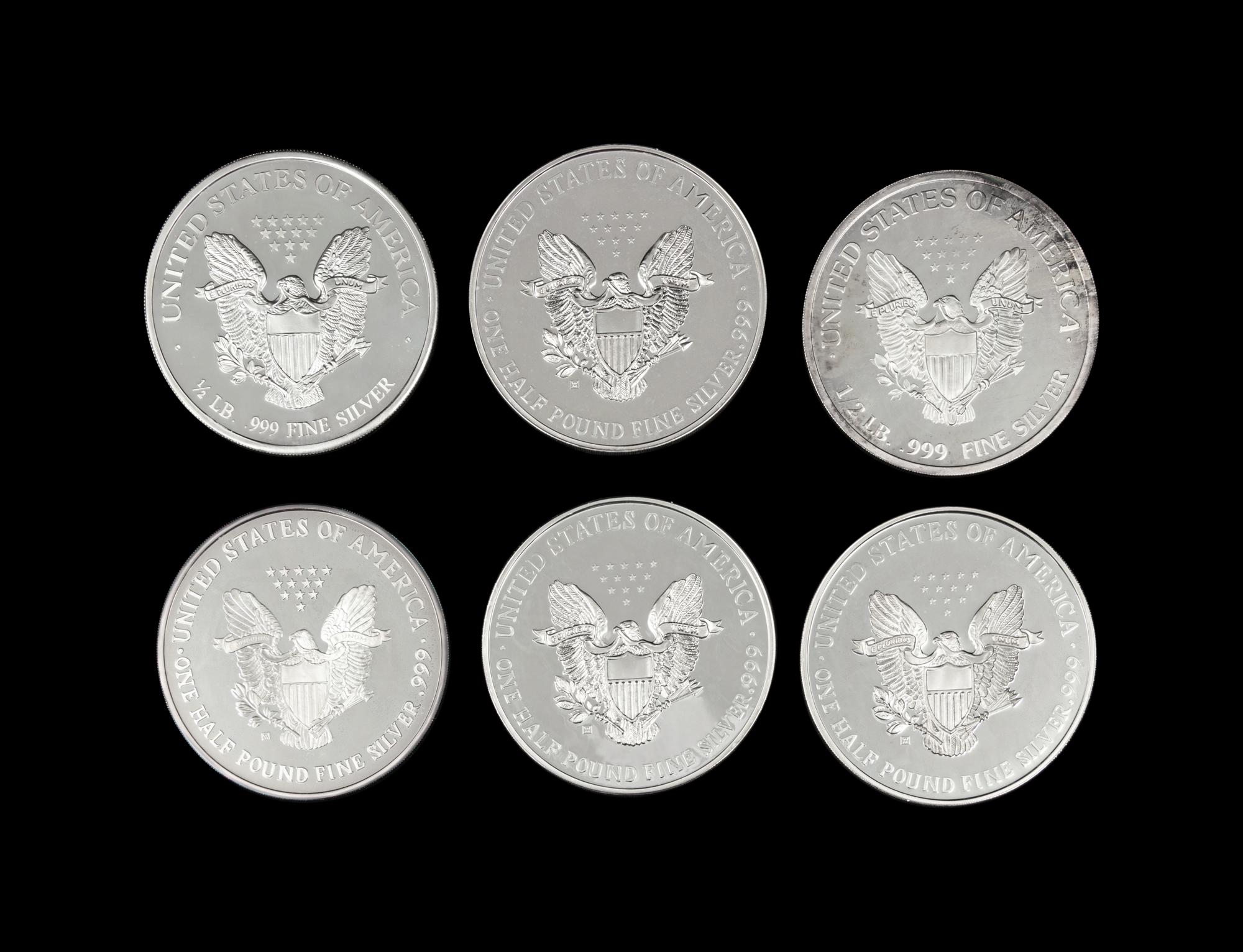 [PRIVATE ISSUE] Six 1/2-Pound Silver Rounds
